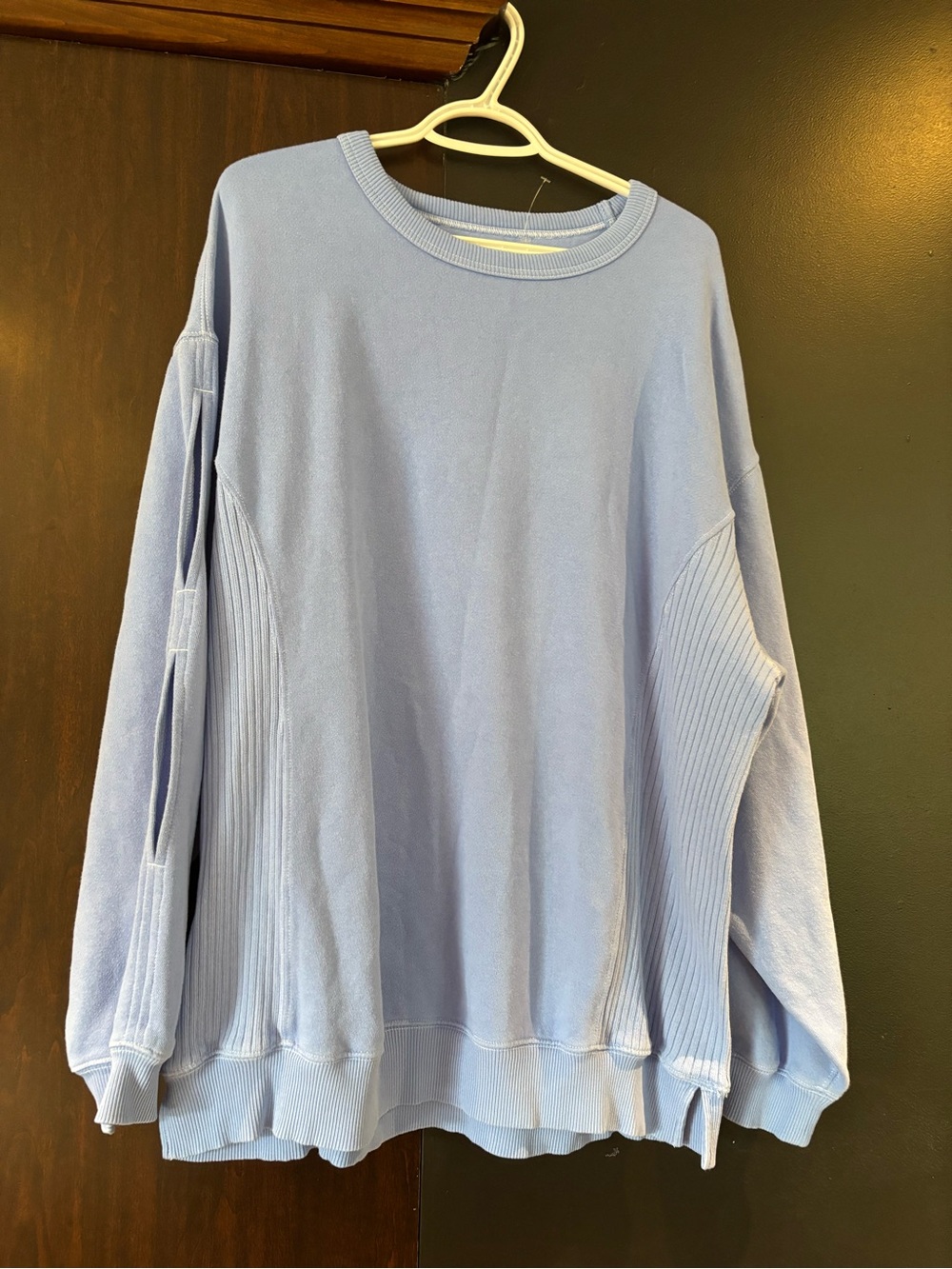 AERIE CREW NECK WITH PEEK A BOO DOWN ARMS